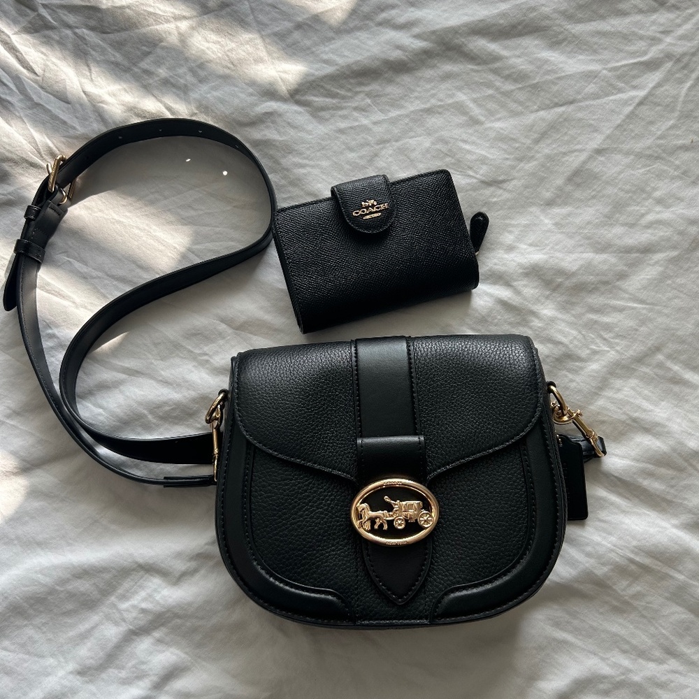 Coach Georgie Saddle Bag with Matching Wallet